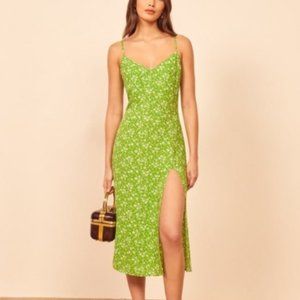 REFORMATION - Green Floral Crimini Dress (2)